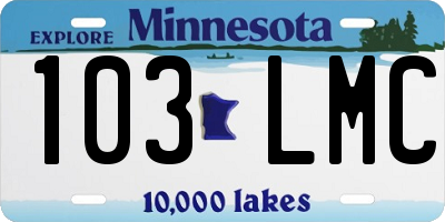 MN license plate 103LMC