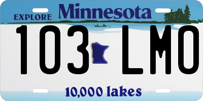 MN license plate 103LMO