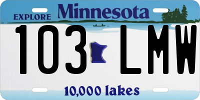 MN license plate 103LMW