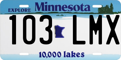 MN license plate 103LMX