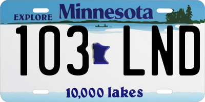 MN license plate 103LND