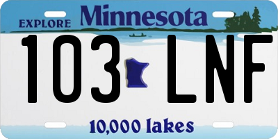 MN license plate 103LNF