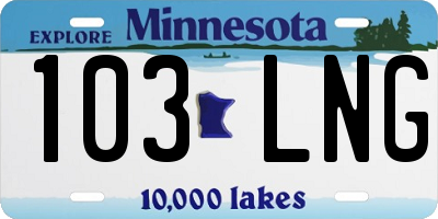 MN license plate 103LNG