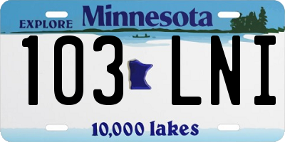 MN license plate 103LNI