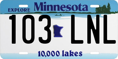 MN license plate 103LNL