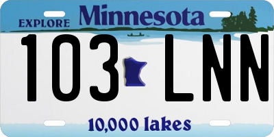 MN license plate 103LNN