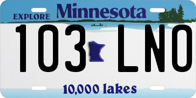 MN license plate 103LNO