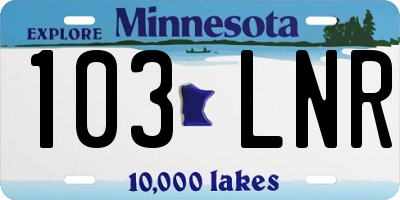 MN license plate 103LNR