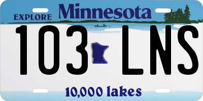 MN license plate 103LNS