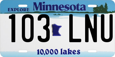 MN license plate 103LNU