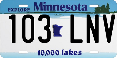 MN license plate 103LNV