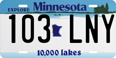 MN license plate 103LNY