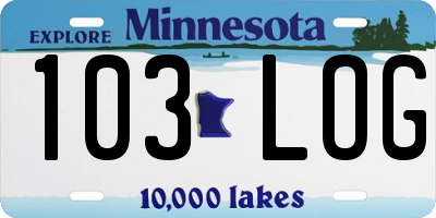 MN license plate 103LOG