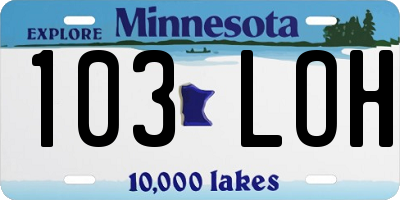 MN license plate 103LOH