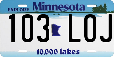 MN license plate 103LOJ