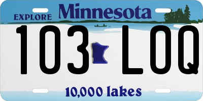 MN license plate 103LOQ