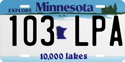 MN license plate 103LPA