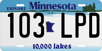 MN license plate 103LPD