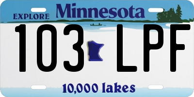 MN license plate 103LPF
