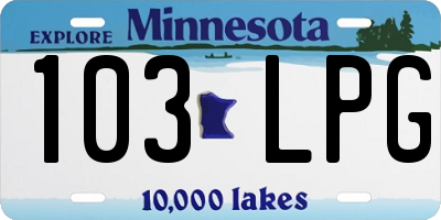 MN license plate 103LPG