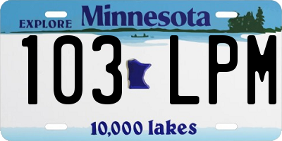 MN license plate 103LPM
