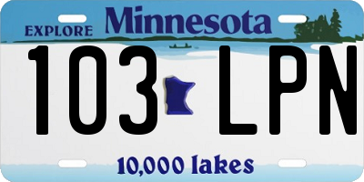 MN license plate 103LPN