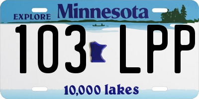 MN license plate 103LPP
