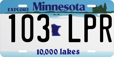 MN license plate 103LPR