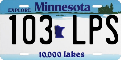 MN license plate 103LPS