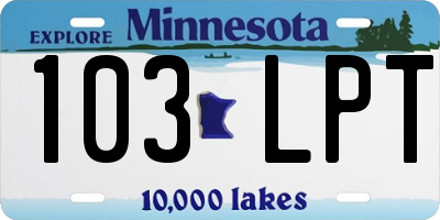 MN license plate 103LPT