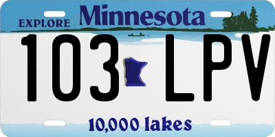 MN license plate 103LPV