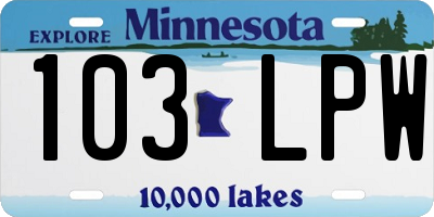 MN license plate 103LPW