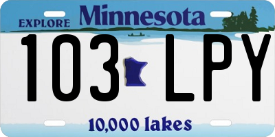 MN license plate 103LPY