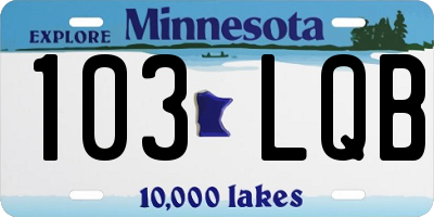 MN license plate 103LQB