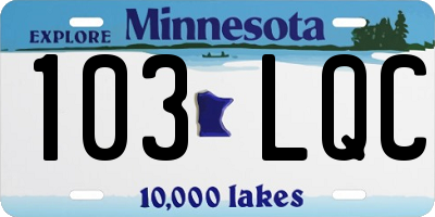 MN license plate 103LQC