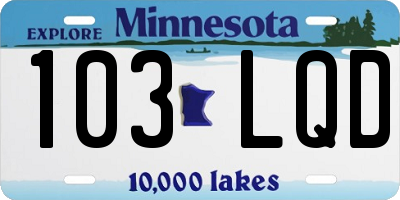 MN license plate 103LQD