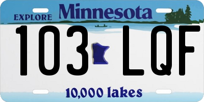 MN license plate 103LQF