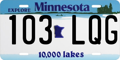 MN license plate 103LQG