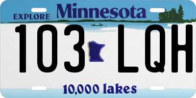 MN license plate 103LQH