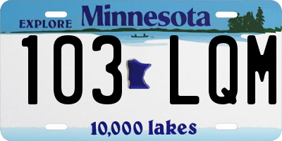 MN license plate 103LQM