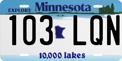 MN license plate 103LQN