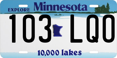 MN license plate 103LQO
