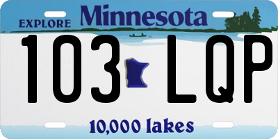 MN license plate 103LQP