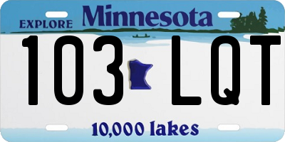 MN license plate 103LQT