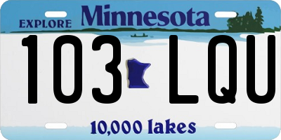 MN license plate 103LQU
