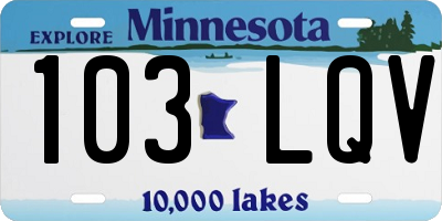 MN license plate 103LQV