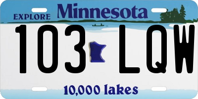 MN license plate 103LQW