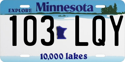 MN license plate 103LQY