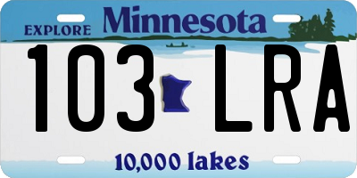 MN license plate 103LRA