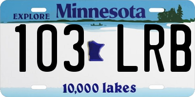 MN license plate 103LRB